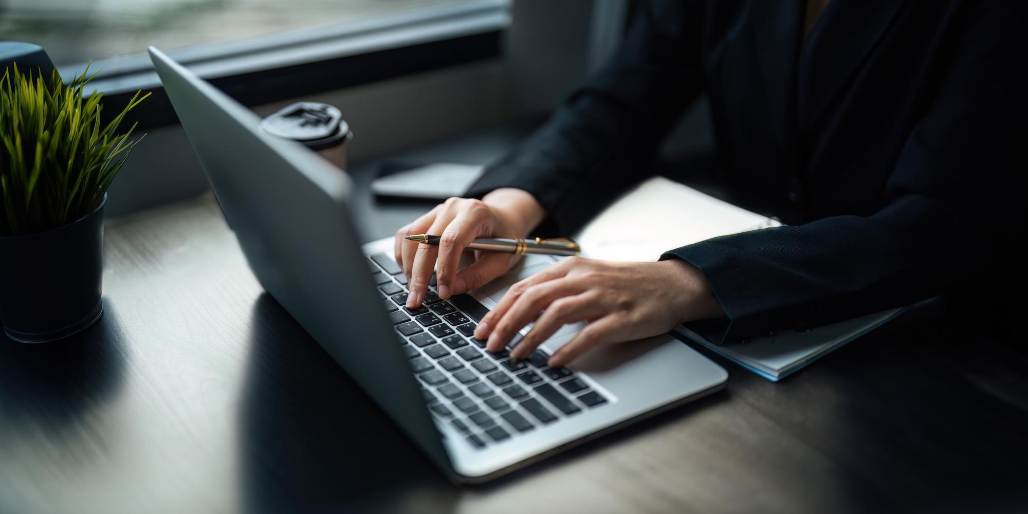 Person working on laptop